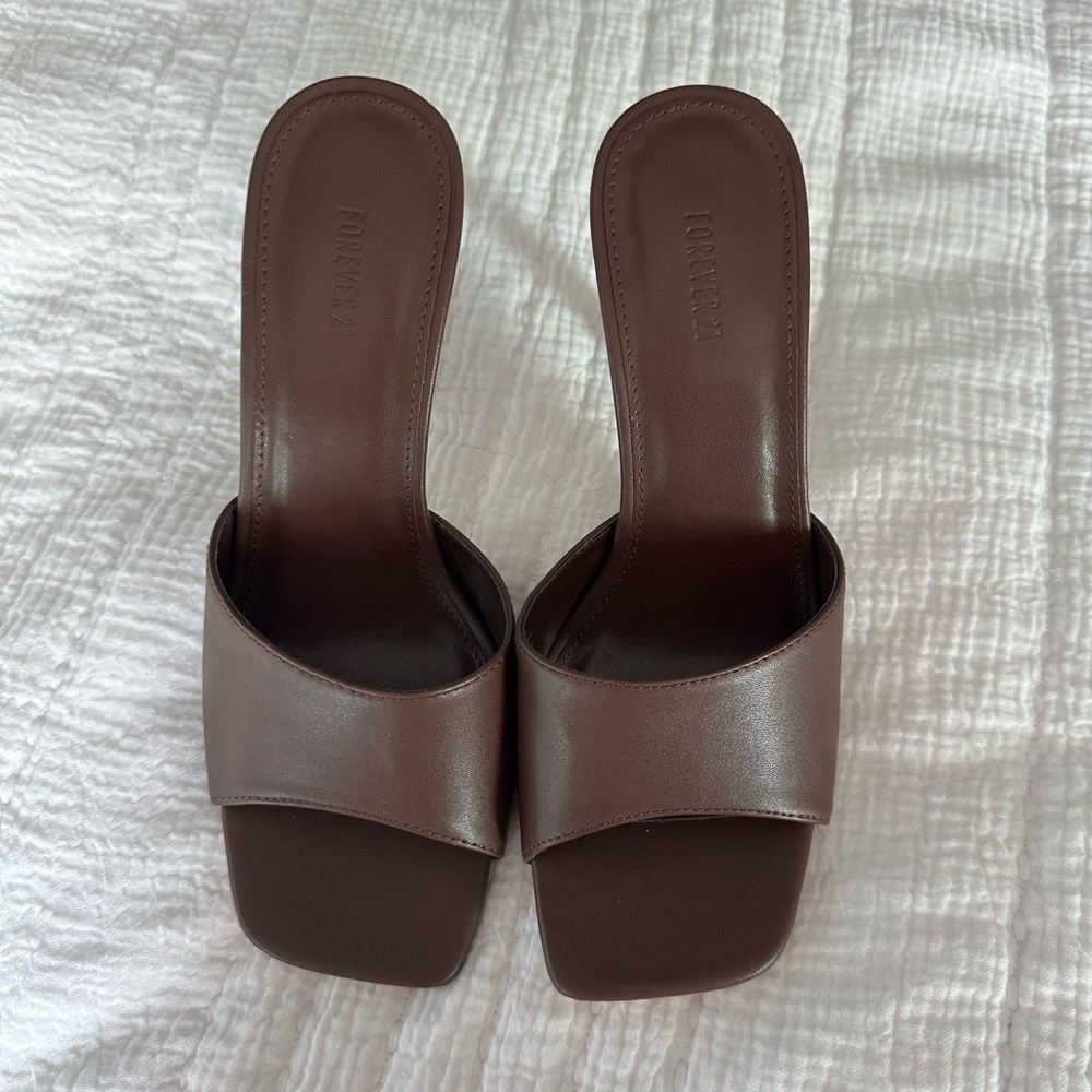 Forever 21 Brown Slide Sandals